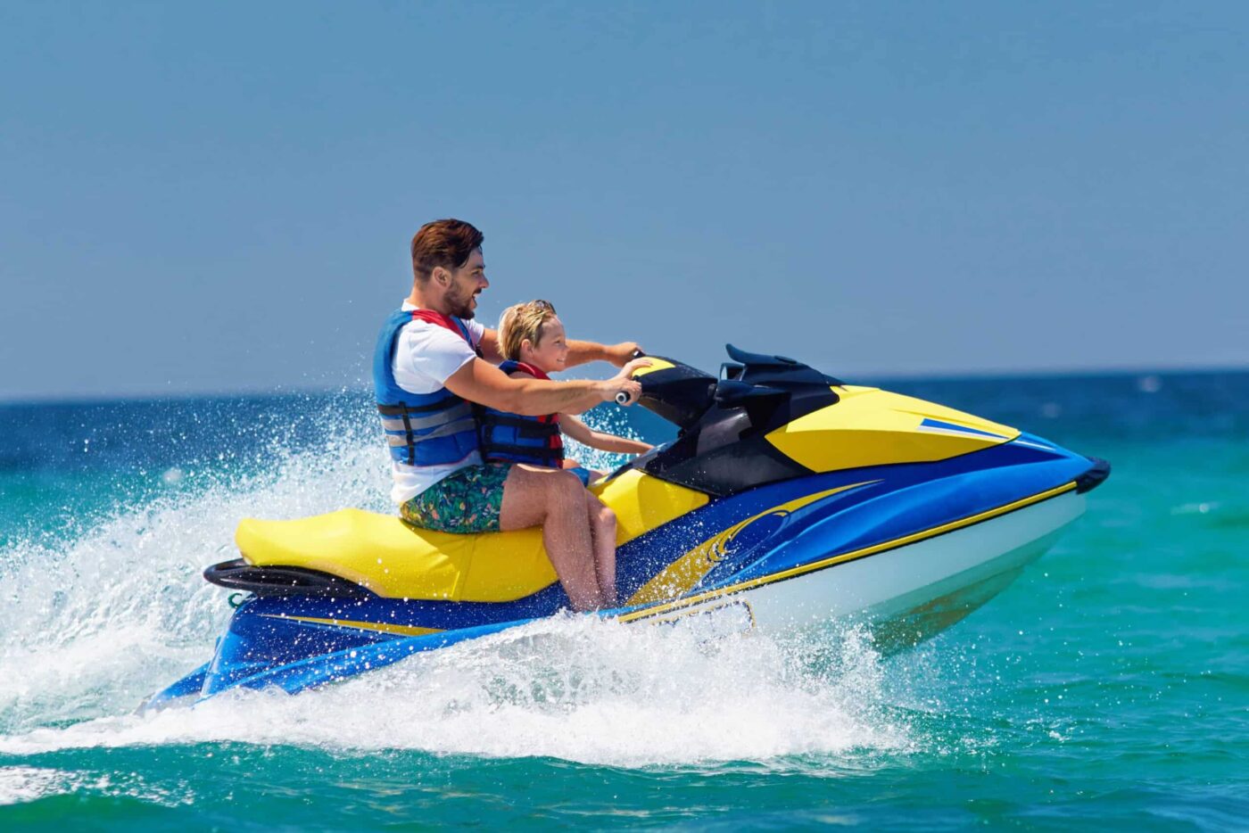 Jet ski en famille à tenerife